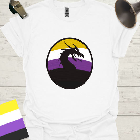 Nonbinary Pride T-Shirt Sphere Dragon Design