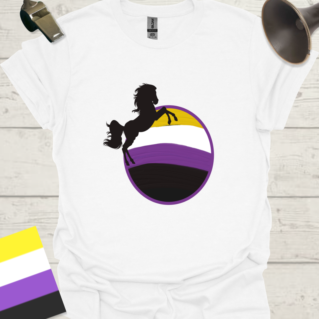 Nonbinary Pride T-Shirt Sphere Horse Design
