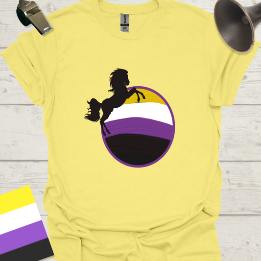 Nonbinary Pride T-Shirt Sphere Horse Design