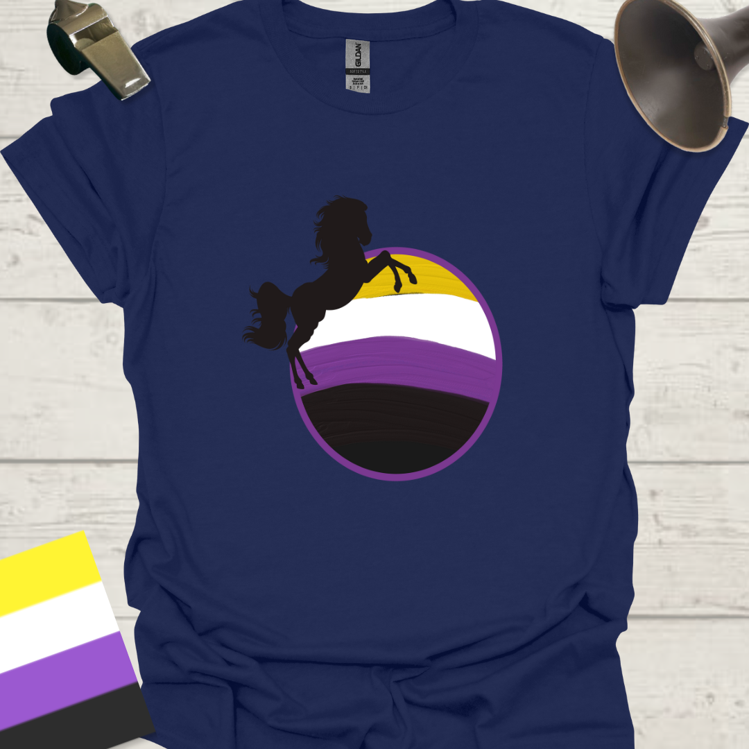 Nonbinary Pride T-Shirt Sphere Horse Design