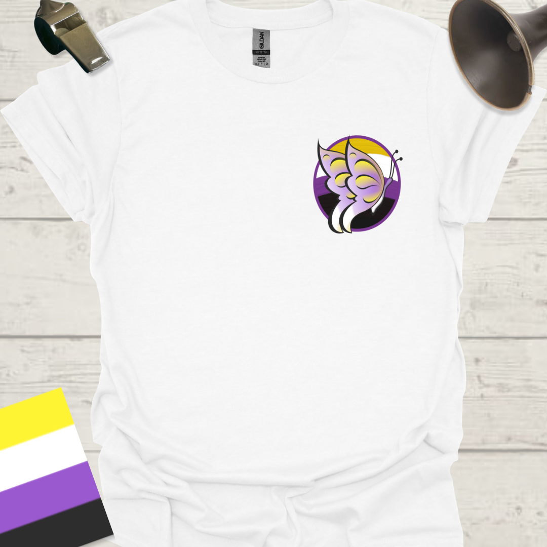 Nonbinary Pride T-Shirt Sphere Butterfly Design