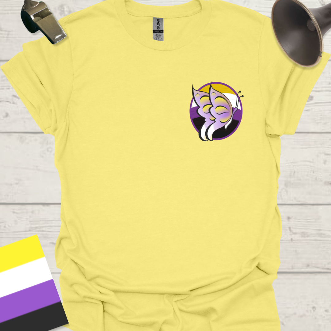 Nonbinary Pride T-Shirt Sphere Butterfly Design