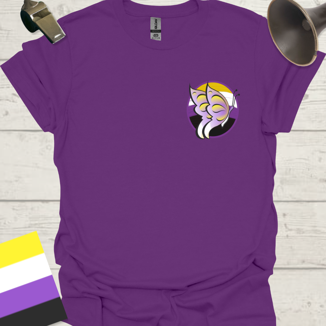 Nonbinary Pride T-Shirt Sphere Butterfly Design