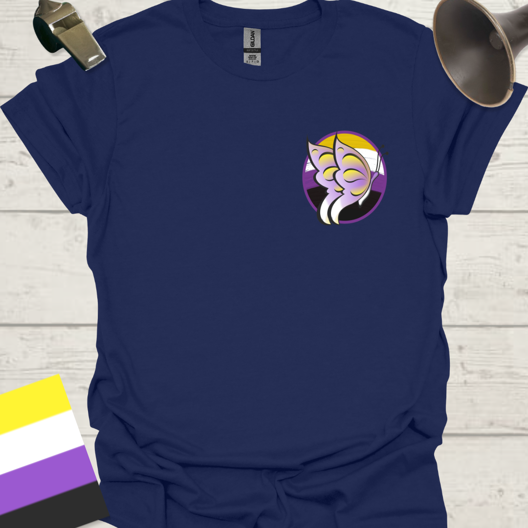 Nonbinary Pride T-Shirt Sphere Butterfly Design