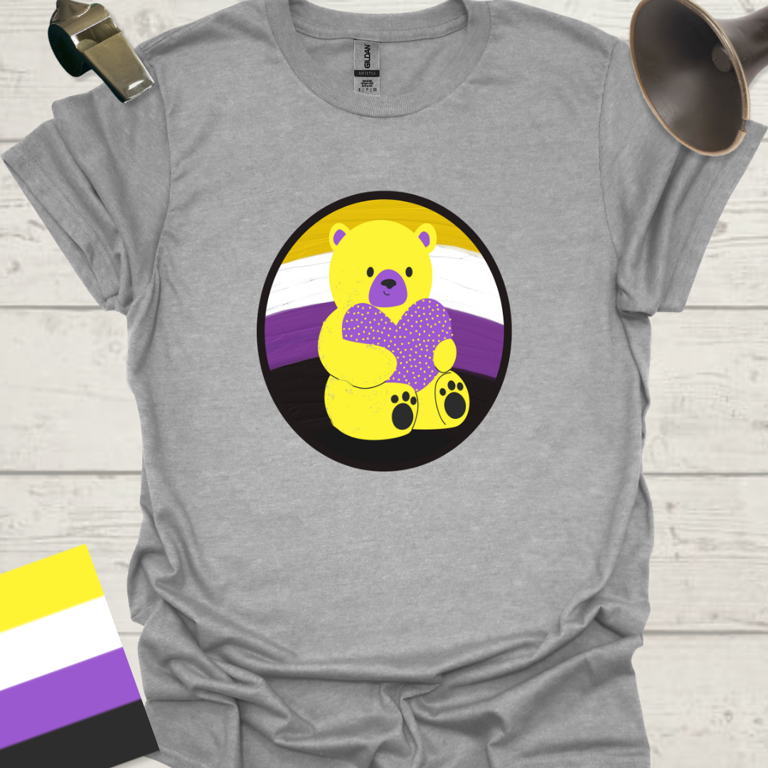Nonbinary Pride T-Shirt Sphere Cute Bear Design