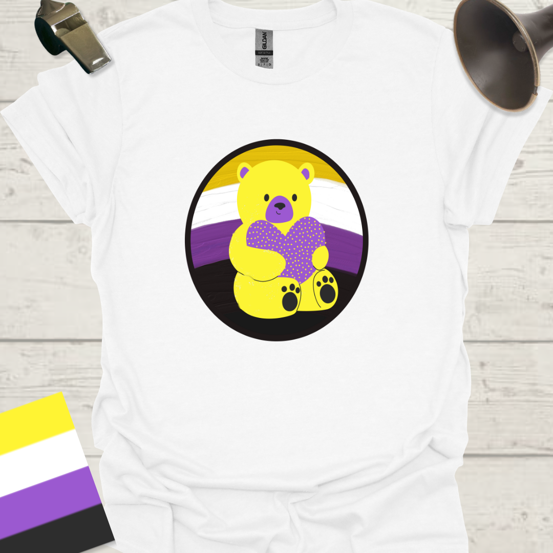 Nonbinary Pride T-Shirt Sphere Cute Bear Design