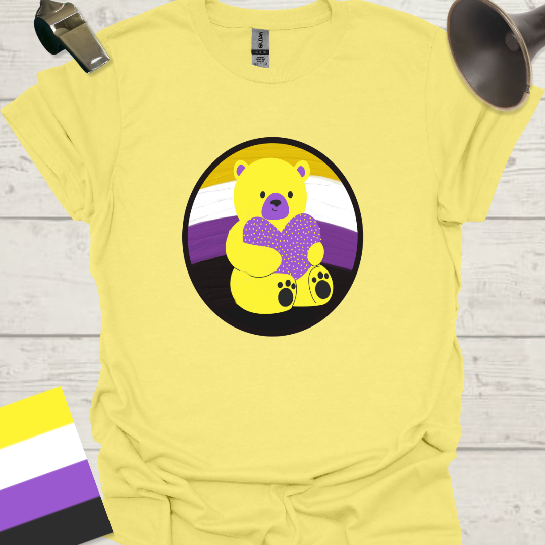 Nonbinary Pride T-Shirt Sphere Cute Bear Design