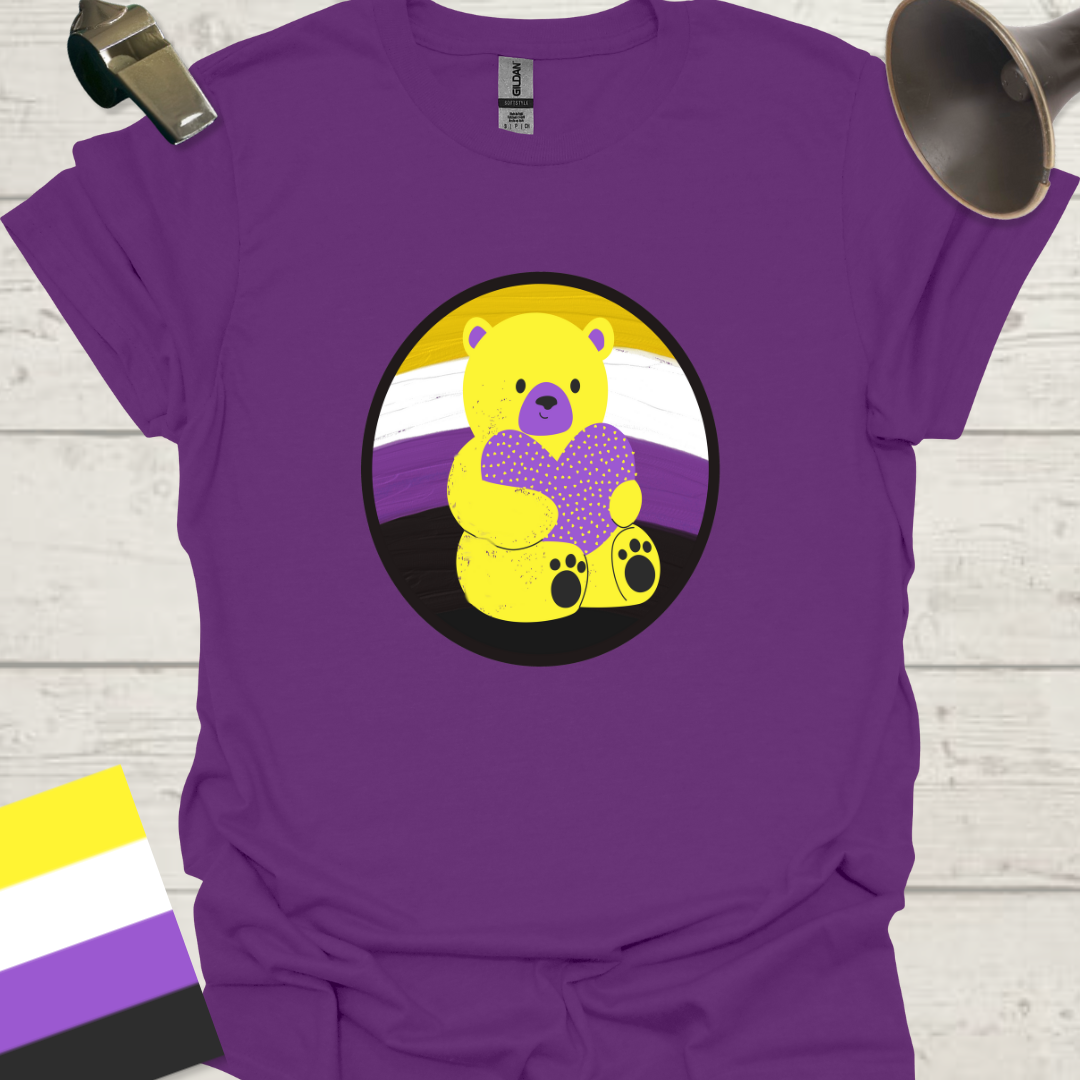 Nonbinary Pride T-Shirt Sphere Cute Bear Design