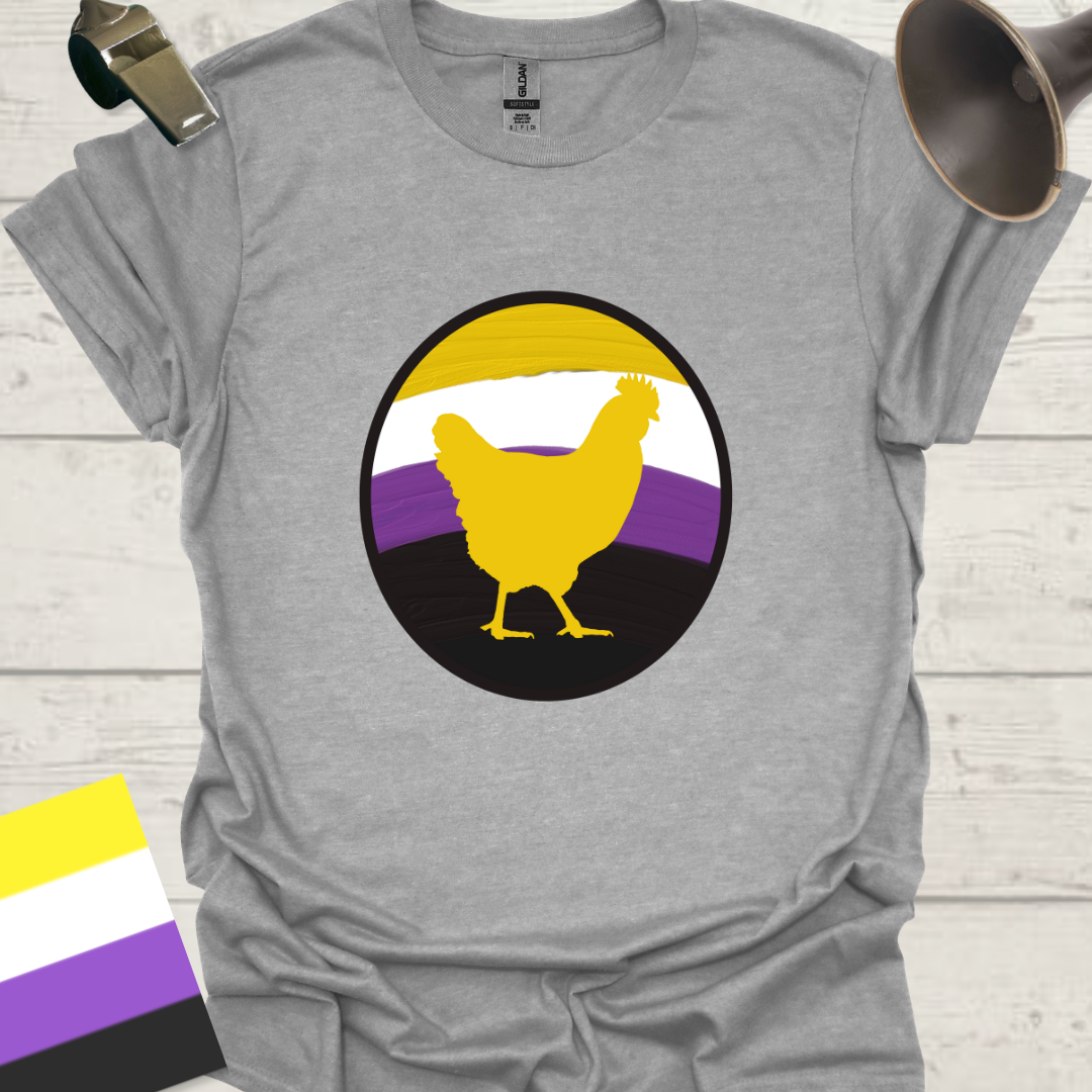 Nonbinary Pride T-Shirt Sphere Cute Chicken Design