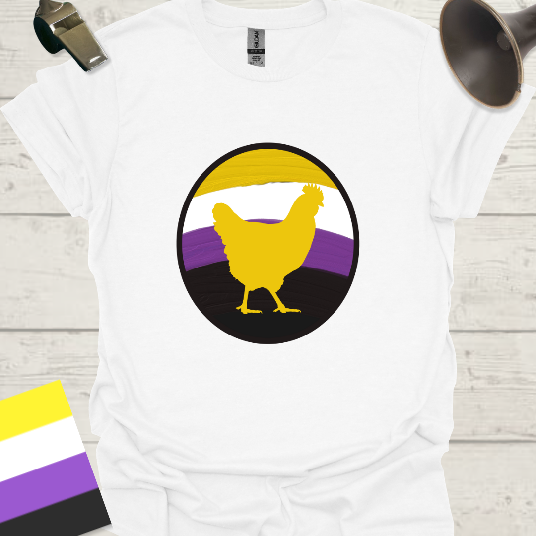 Nonbinary Pride T-Shirt Sphere Cute Chicken Design