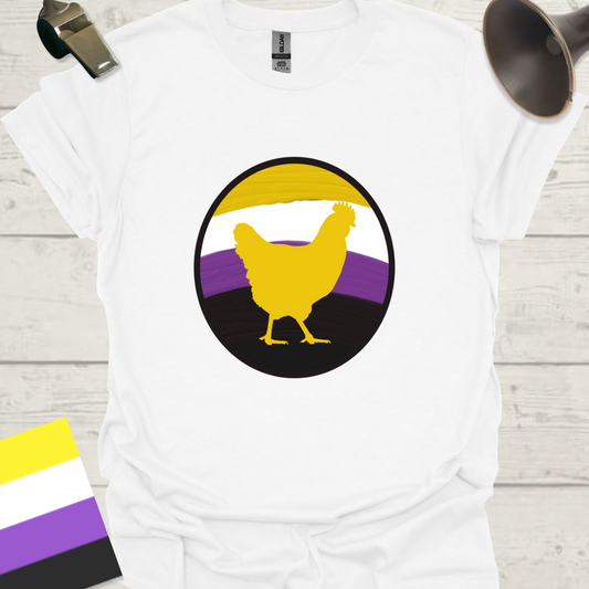 Nonbinary Pride T-Shirt Sphere Cute Chicken Design
