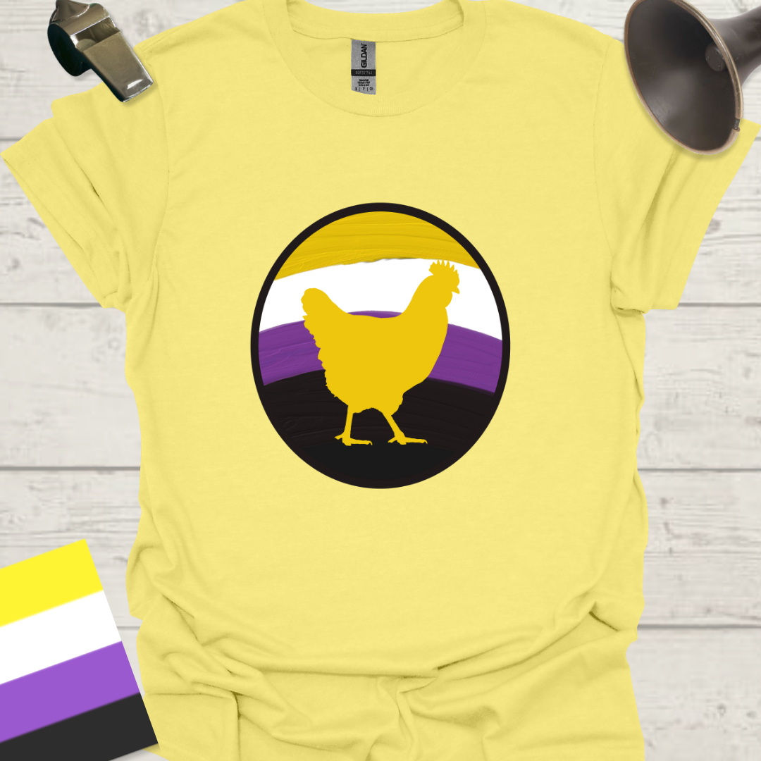 Nonbinary Pride T-Shirt Sphere Cute Chicken Design