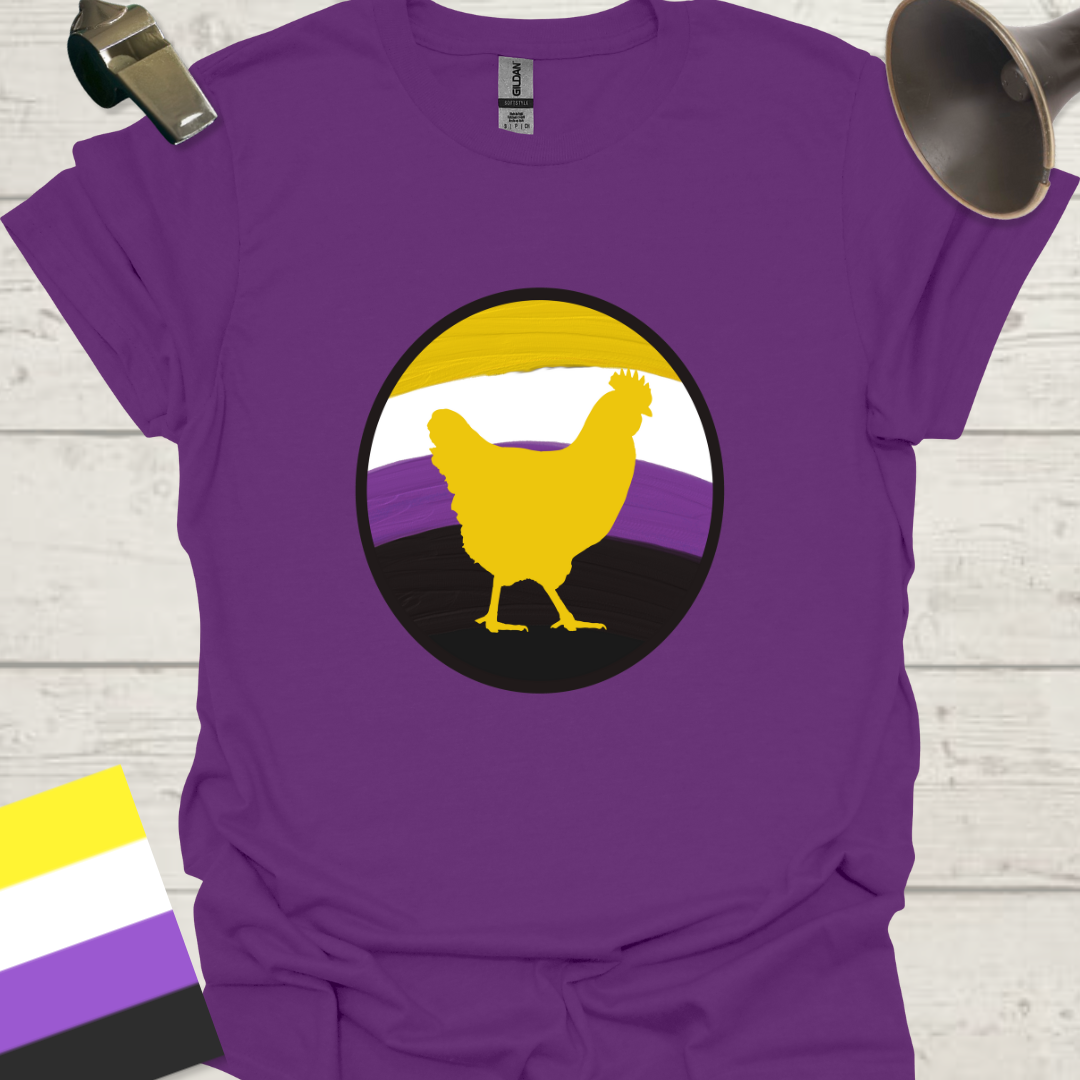 Nonbinary Pride T-Shirt Sphere Cute Chicken Design