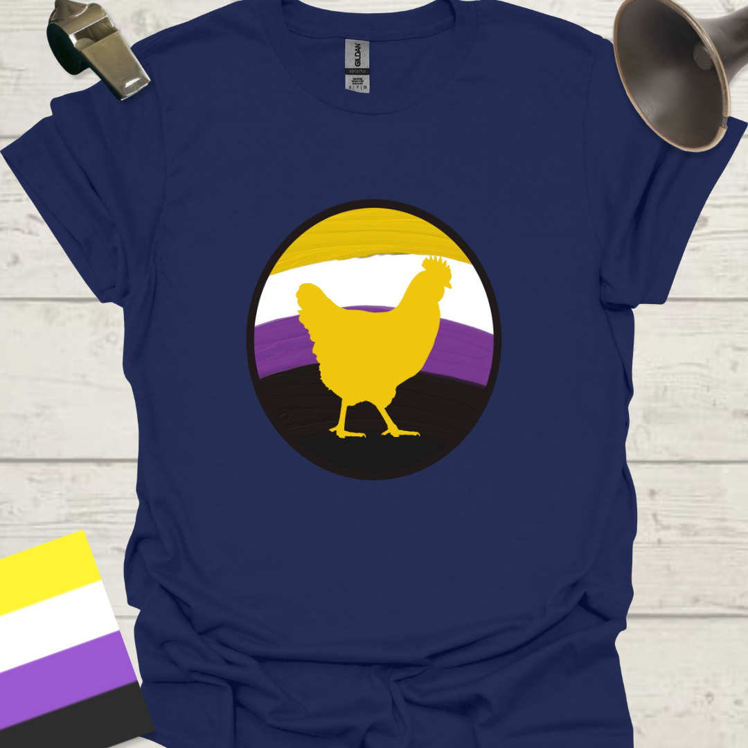Nonbinary Pride T-Shirt Sphere Cute Chicken Design