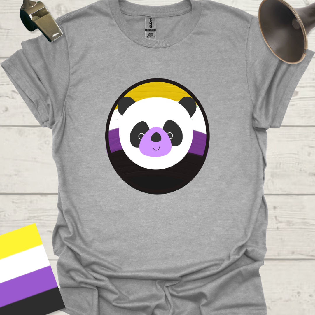 Nonbinary Pride T-Shirt Sphere Cute Panda Design
