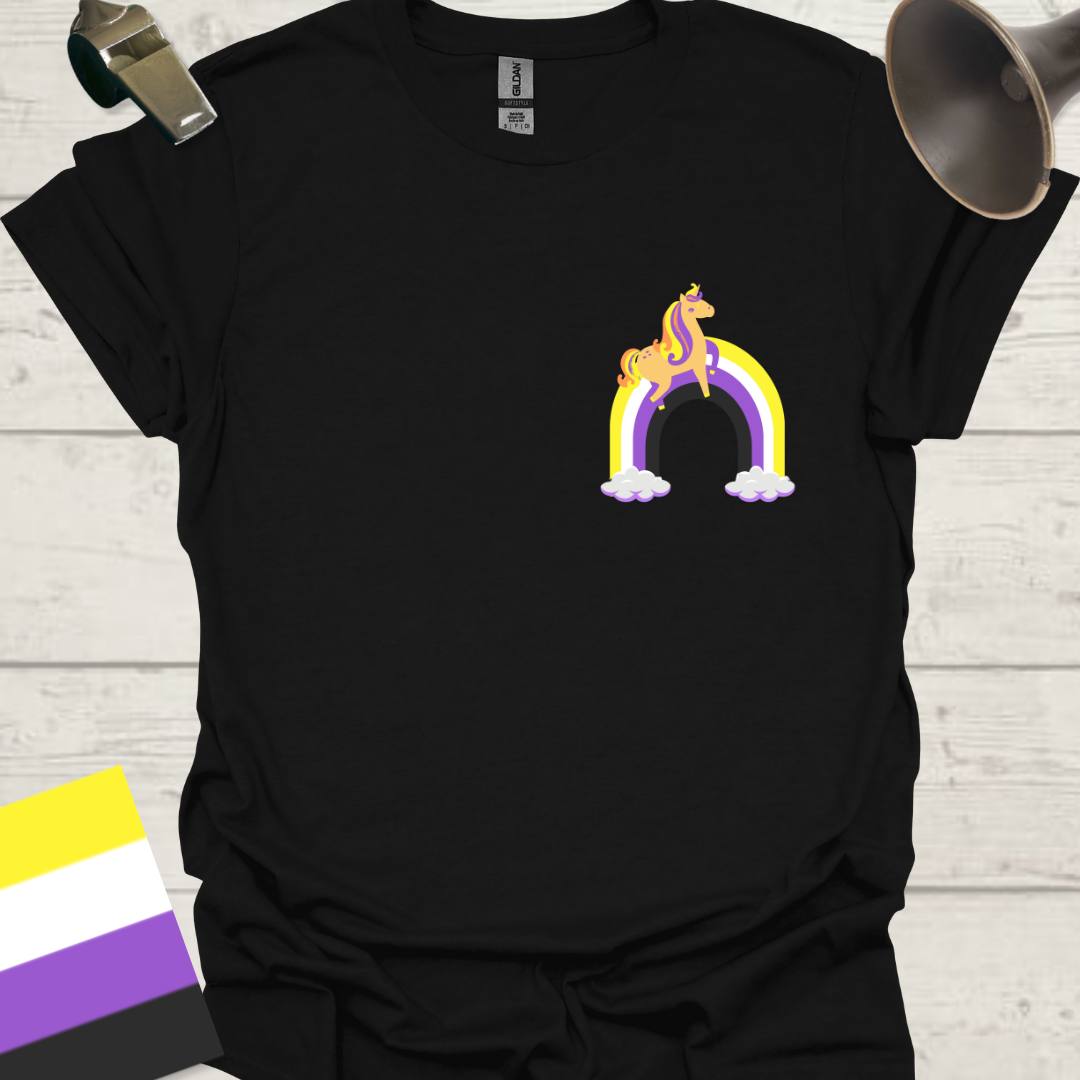 Nonbinary Pride T-Shirt Rainbow Unicorn Design