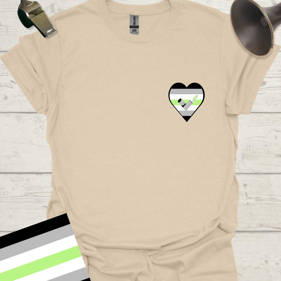 Heart Lipstick Agender Pride T-Shirt
