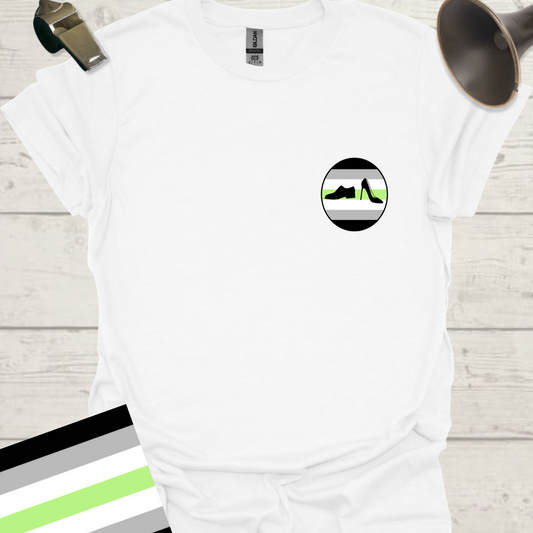 Sphere High Heel and a Shoe Agender Pride T-Shirt