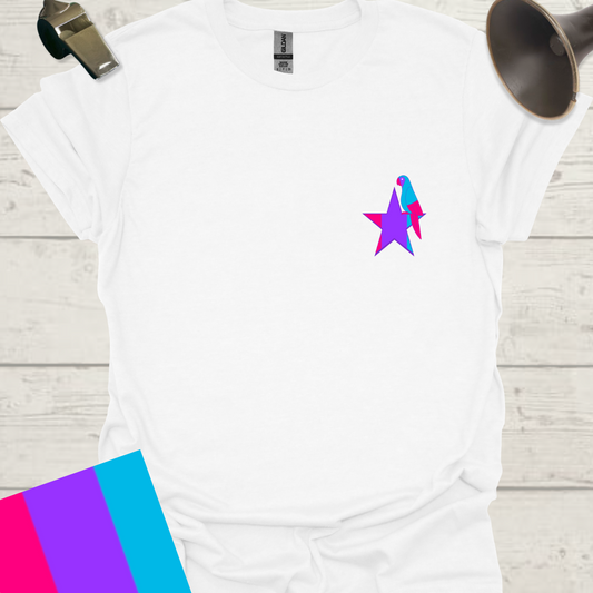 Unisex Pride Flag T-Shirt - Androgyne Parrot on a Star