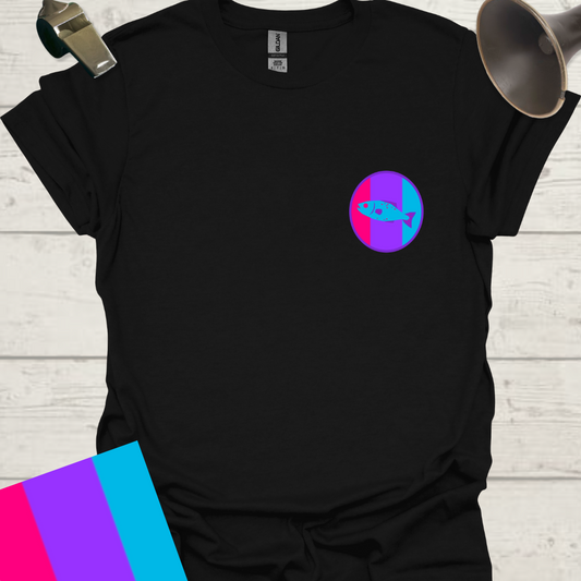 Unisex Pride Flag T-Shirt - Androgyne Fish in a Sphere