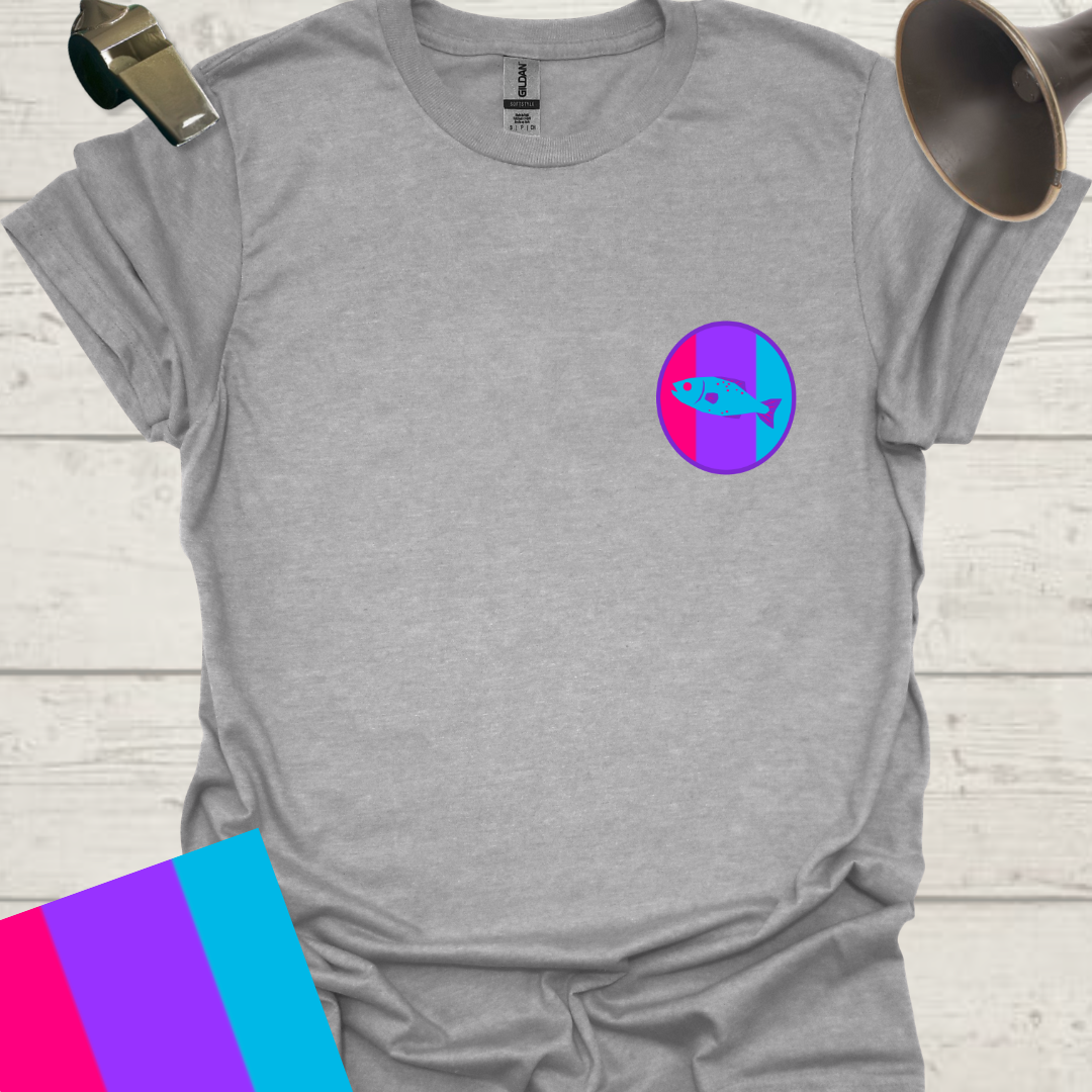 Unisex Pride Flag T-Shirt - Androgyne Fish in a Sphere