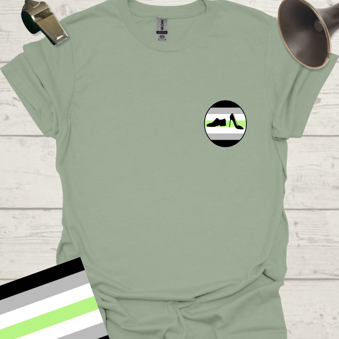 Sphere High Heel and a Shoe Agender Pride T-Shirt