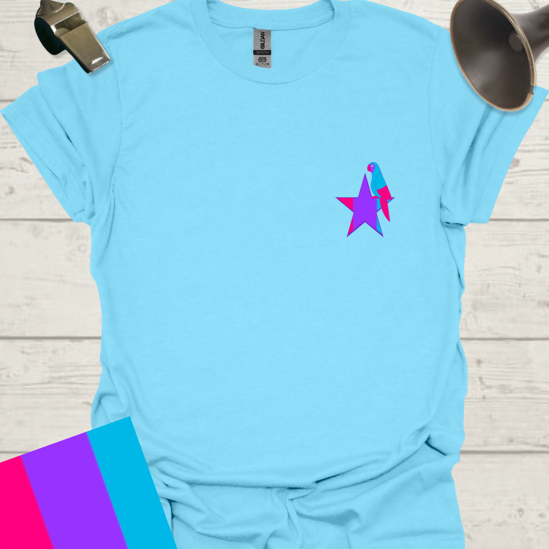 Unisex Pride Flag T-Shirt - Androgyne Parrot on a Star