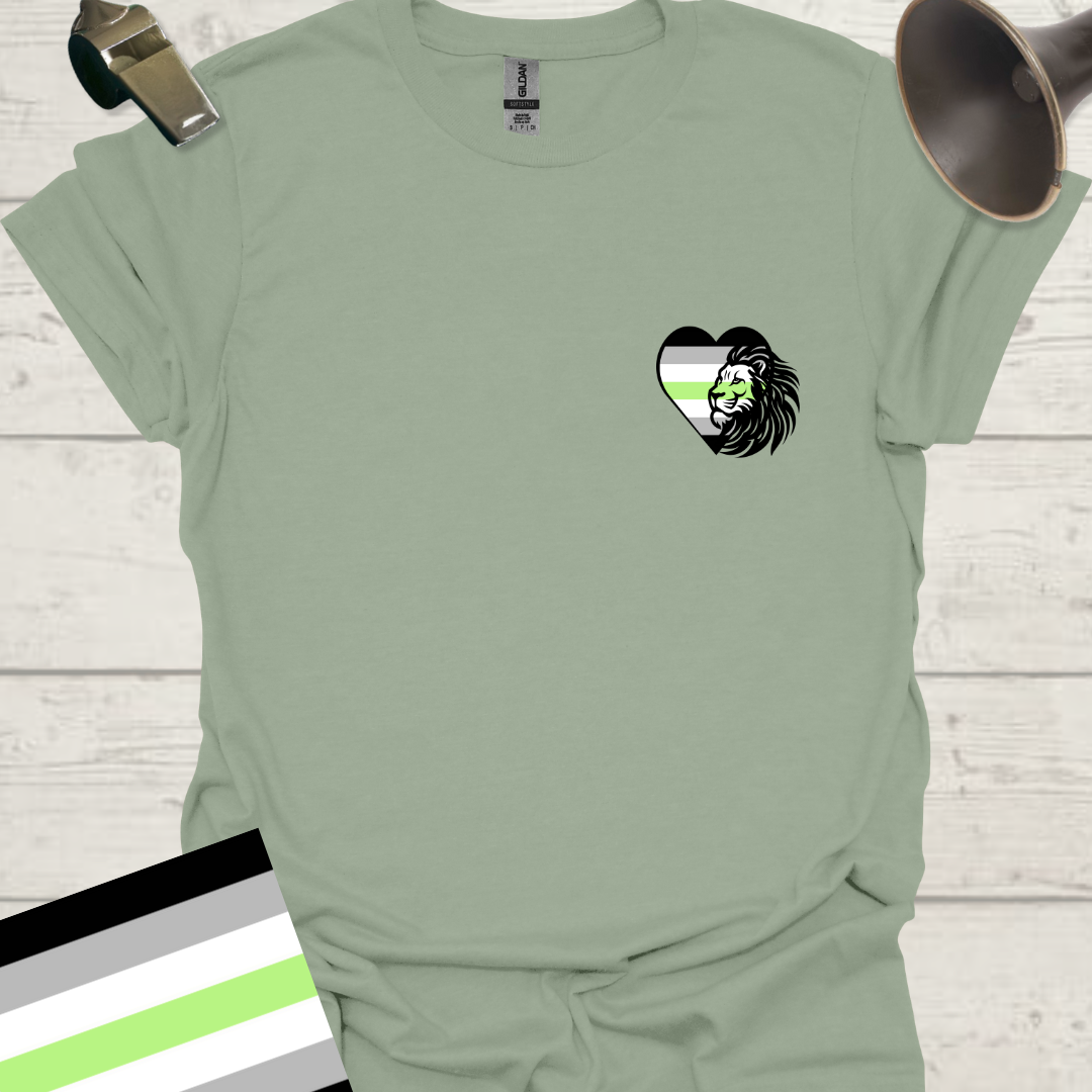 Heart Lion Agender Pride T-Shirt