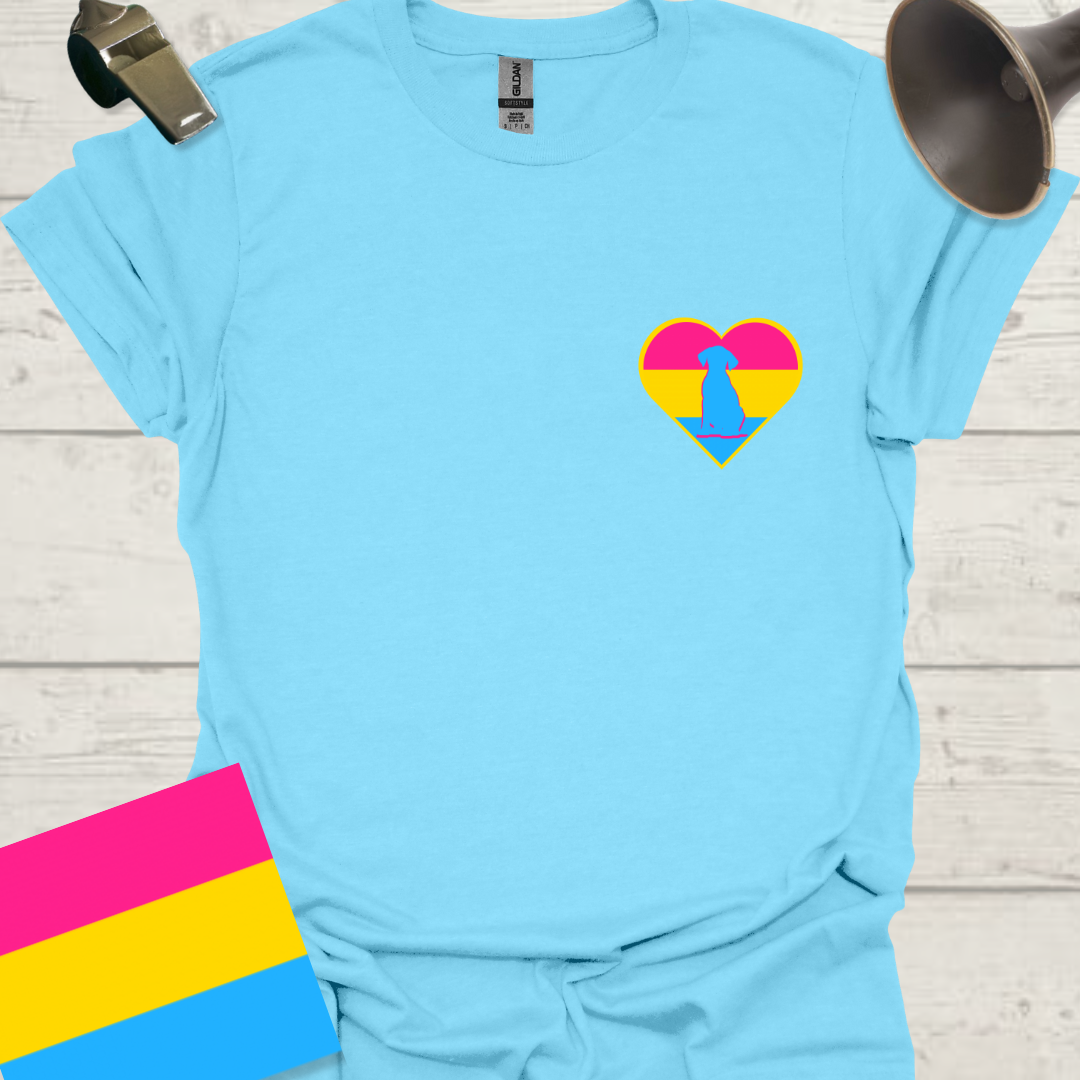 Pansexual Heart Dog T-Shirt