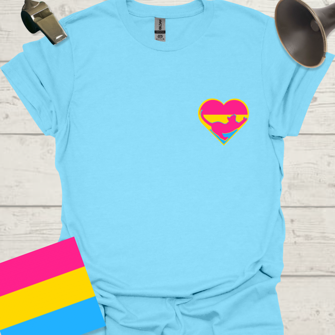 Pansexual Heart with a Cat T-Shirt