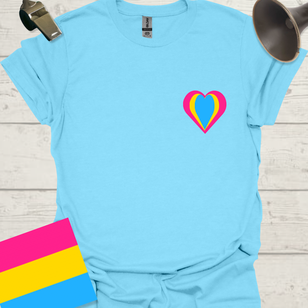 Pansexual Flag Colors Heart T-Shirt