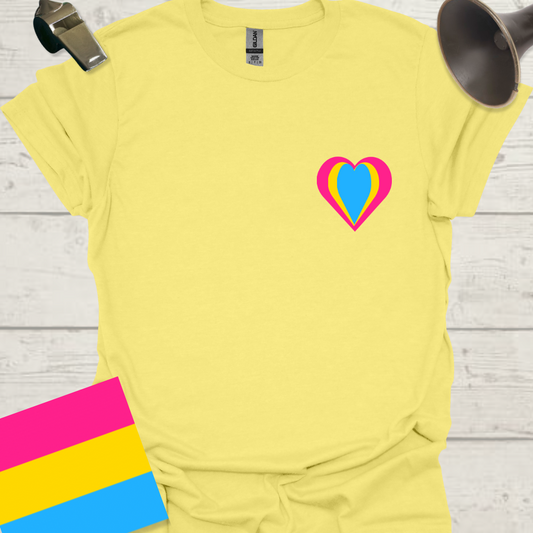 Pansexual Flag Colors Heart T-Shirt