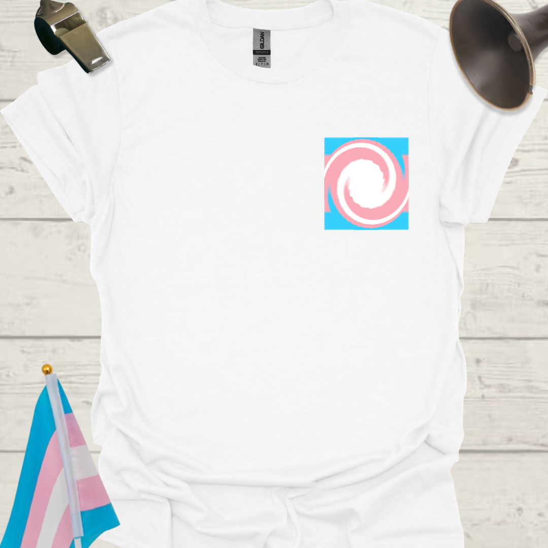 Swirl Transgender Flag Pattern T-Shirt