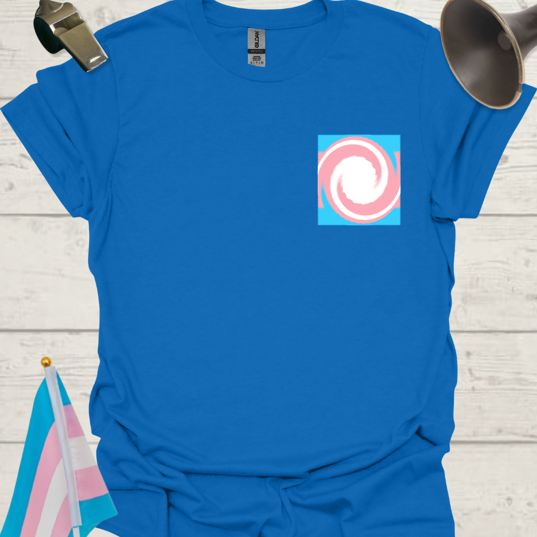 Swirl Transgender Flag Pattern T-Shirt