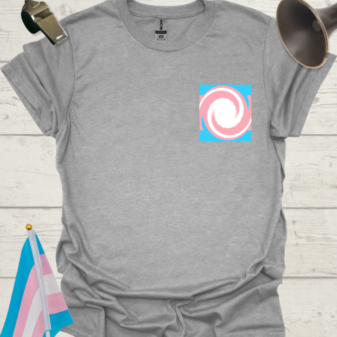 Swirl Transgender Flag Pattern T-Shirt