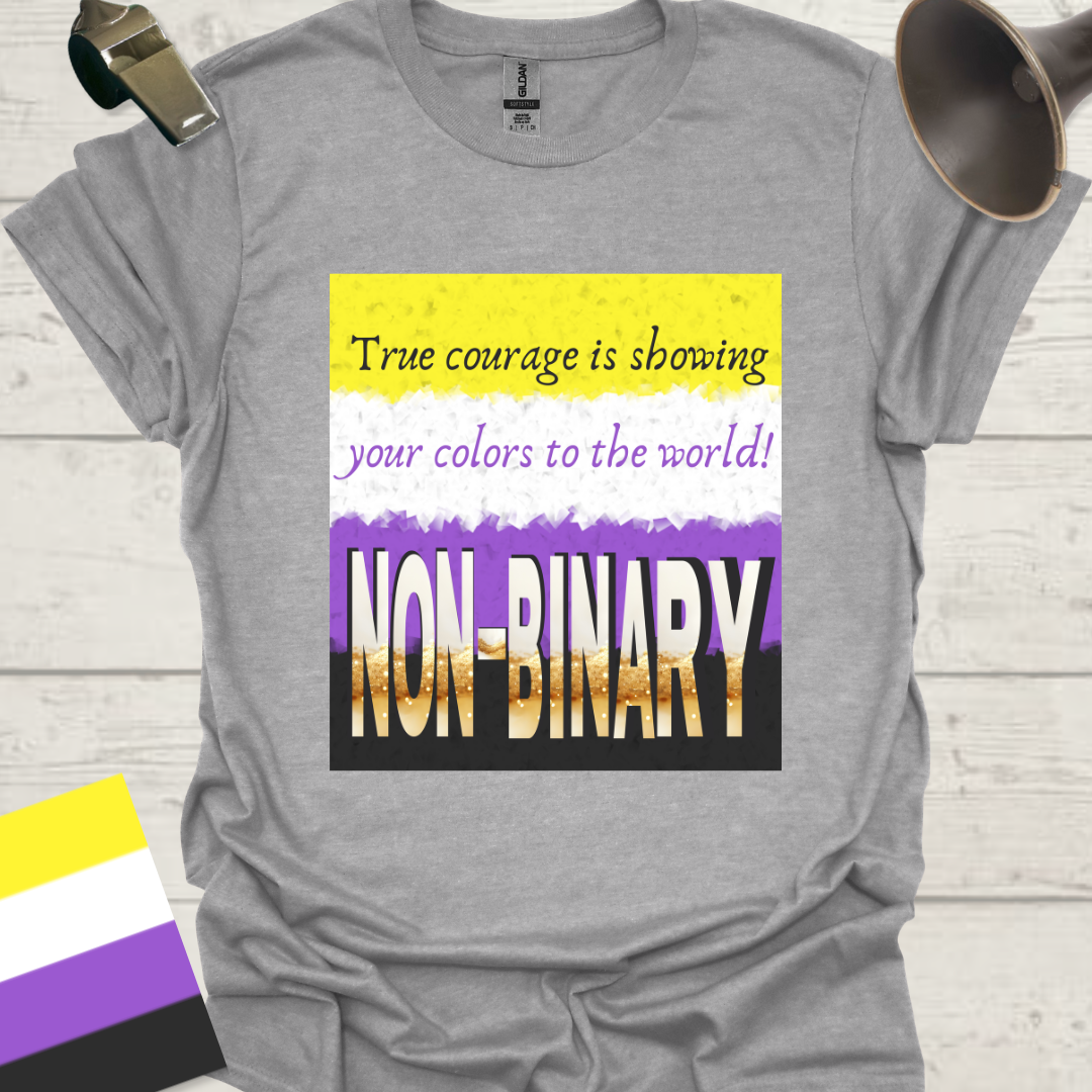 Unisex T-Shirt The courage is showing your colors to the world! Non-Binary Cubism Flag Design