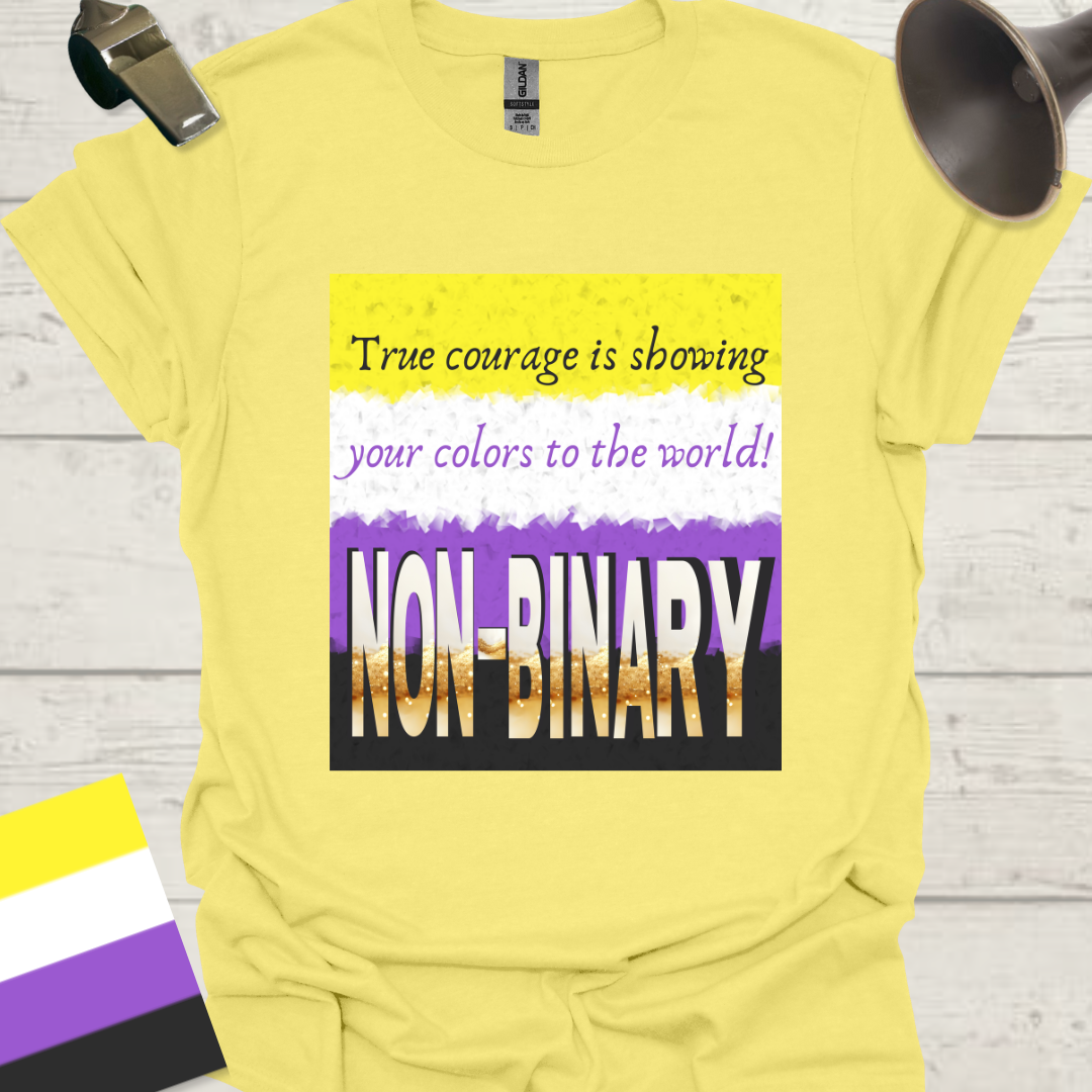 Unisex T-Shirt The courage is showing your colors to the world! Non-Binary Cubism Flag Design
