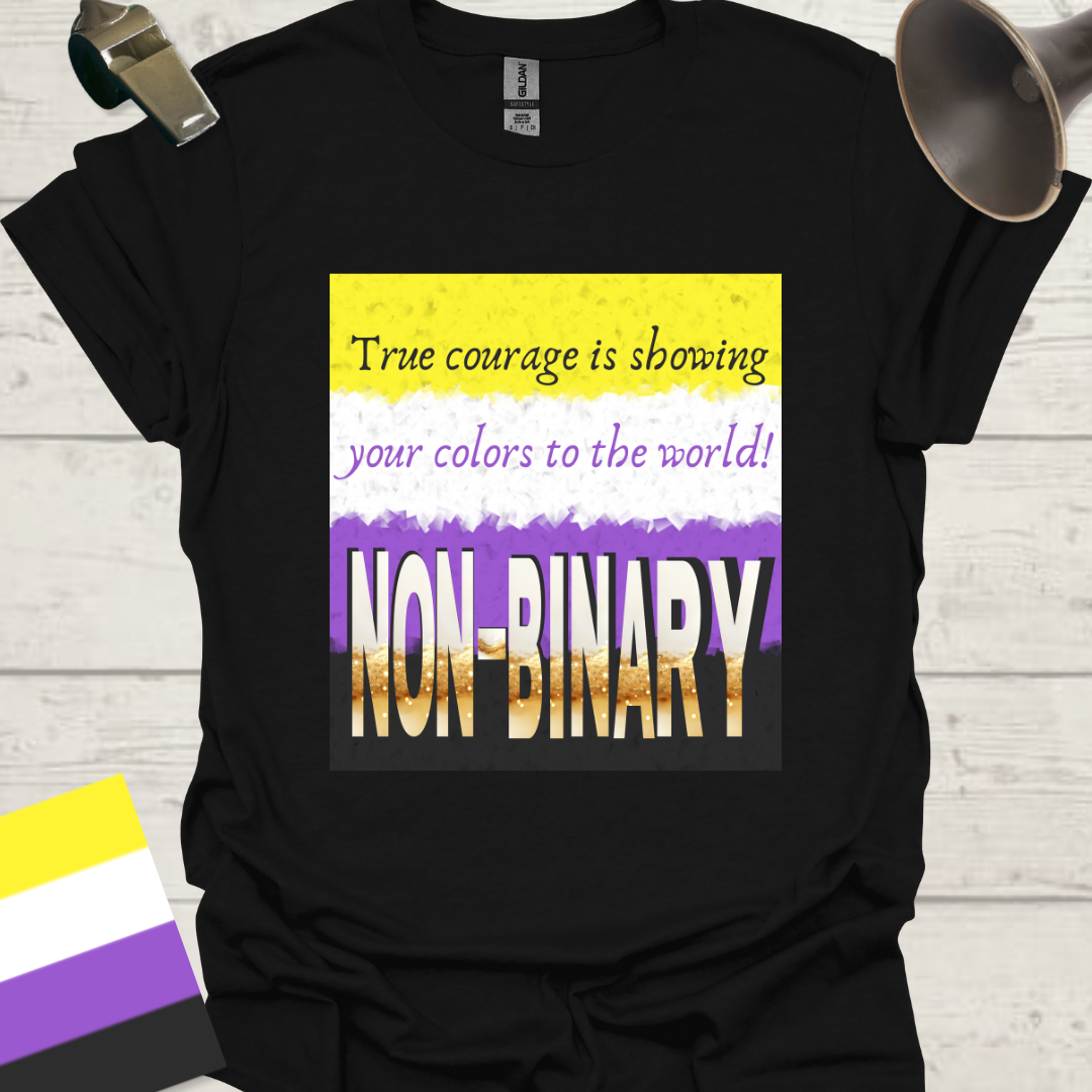 Unisex T-Shirt The courage is showing your colors to the world! Non-Binary Cubism Flag Design