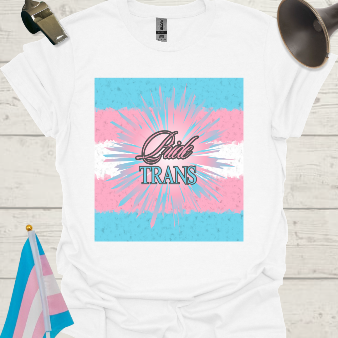 Trans Pride flag, Sparkling, Cubism Effect T-Shirt Unisex Softstyle