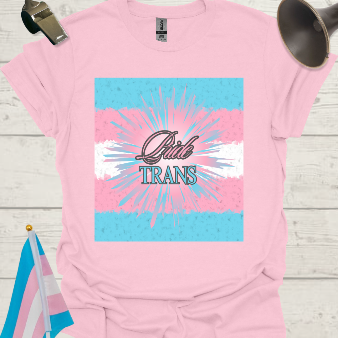 Trans Pride flag, Sparkling, Cubism Effect T-Shirt Unisex Softstyle