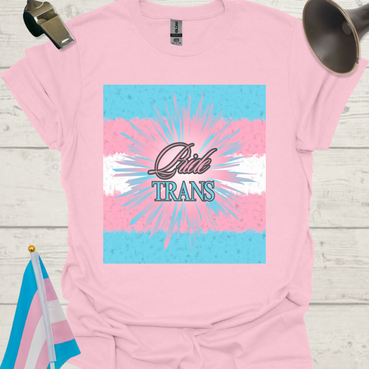 Trans Pride flag, Sparkling, Cubism Effect T-Shirt Unisex Softstyle