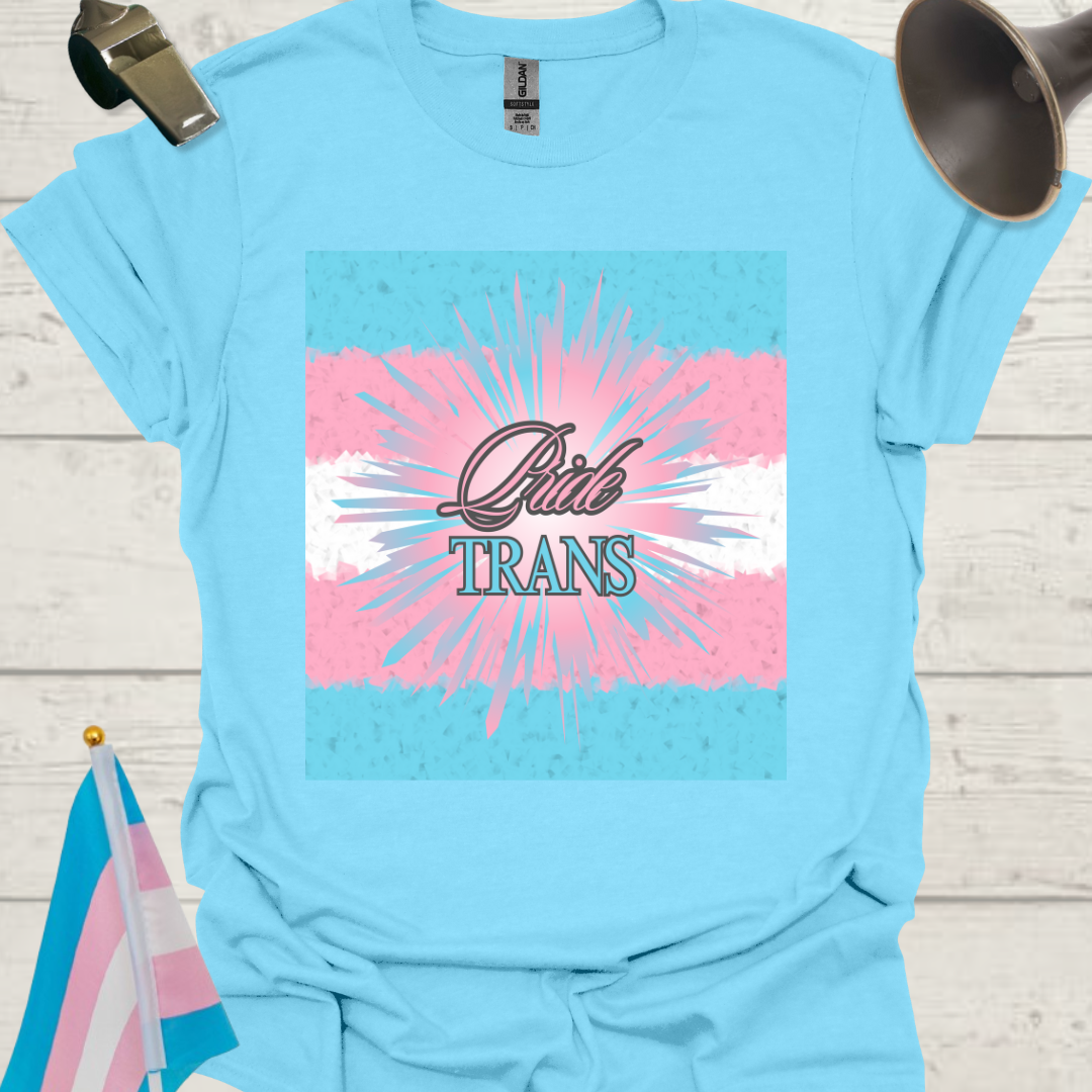 Trans Pride flag, Sparkling, Cubism Effect T-Shirt Unisex Softstyle