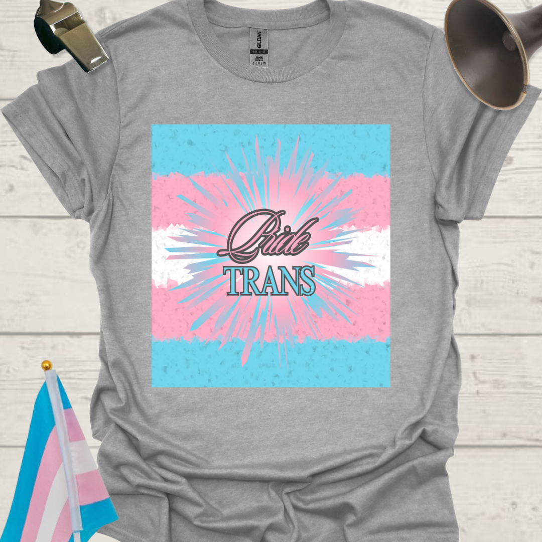 Trans Pride flag, Sparkling, Cubism Effect T-Shirt Unisex Softstyle
