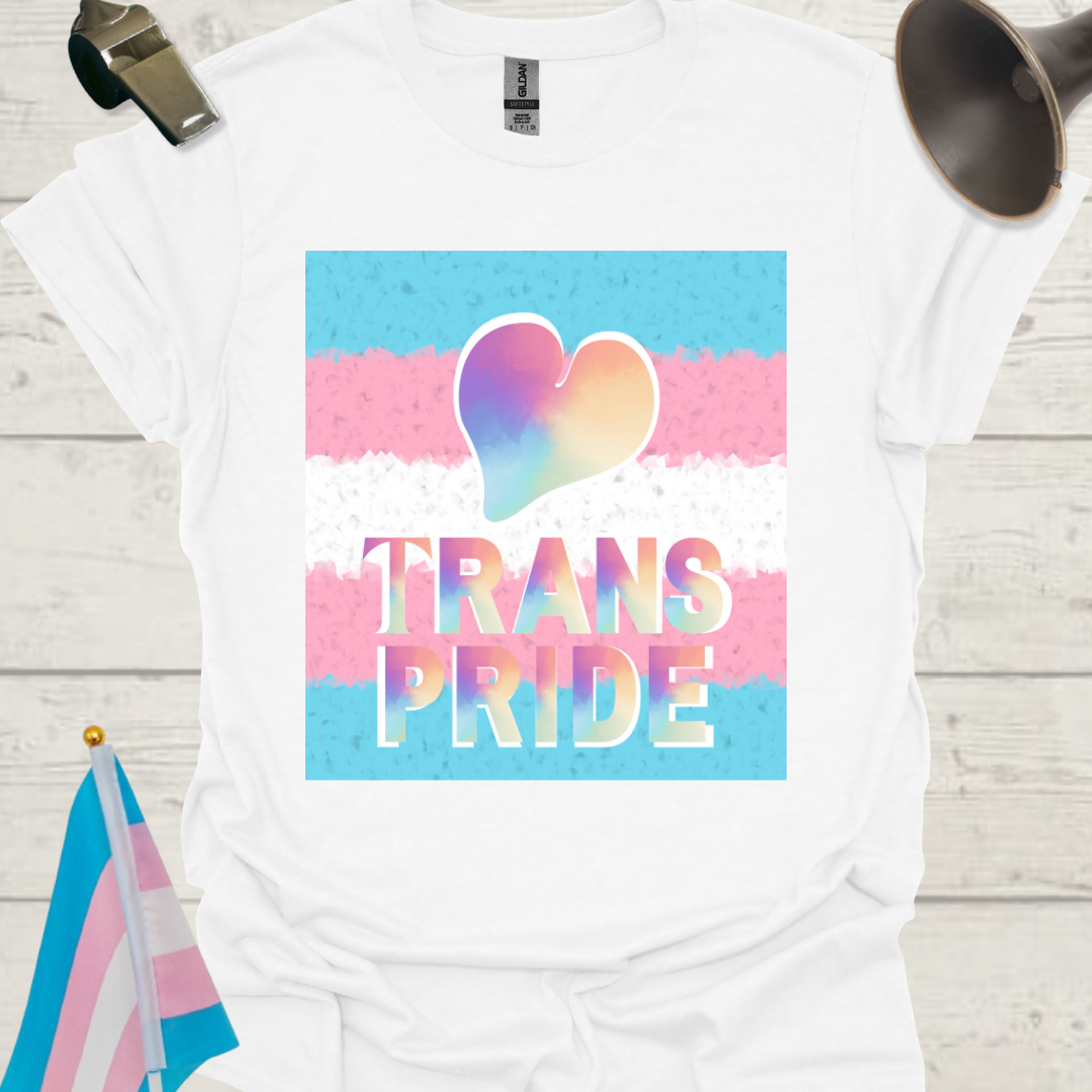 Unisex T-Shirt Heart Trans Pride Flag