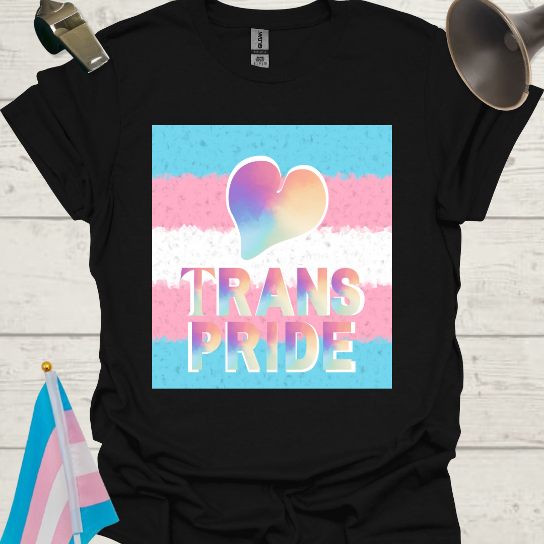 Unisex T-Shirt Heart Trans Pride Flag