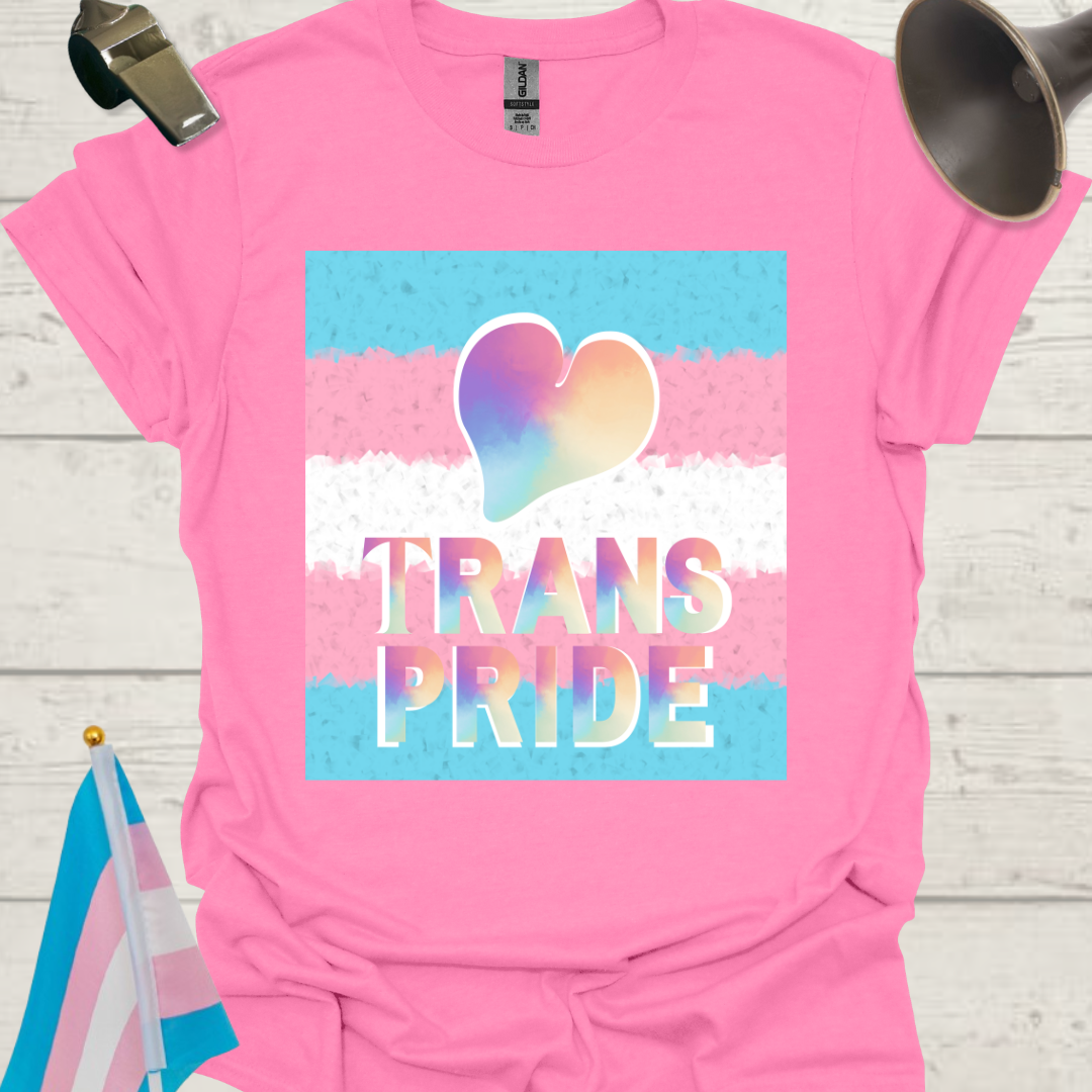 Unisex T-Shirt Heart Trans Pride Flag