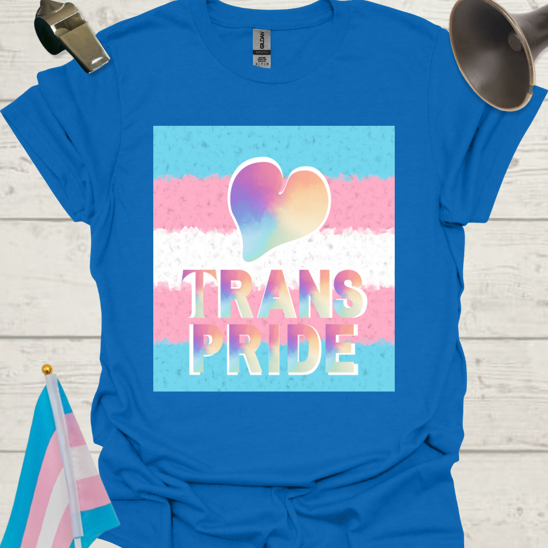 Unisex T-Shirt Heart Trans Pride Flag