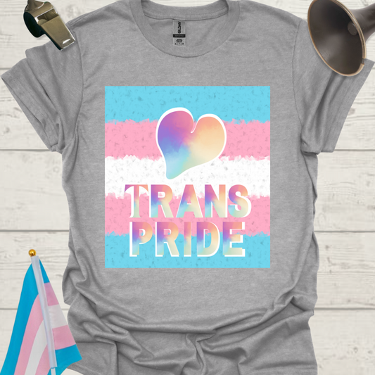 Unisex T-Shirt Heart Trans Pride Flag