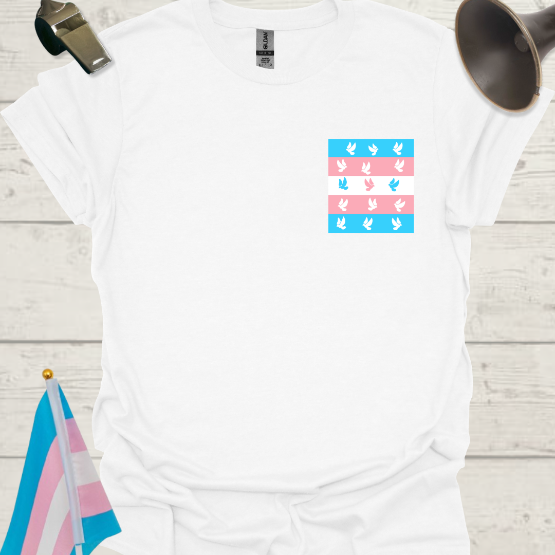Transgender Flag Pattern, Doves T-Shirt