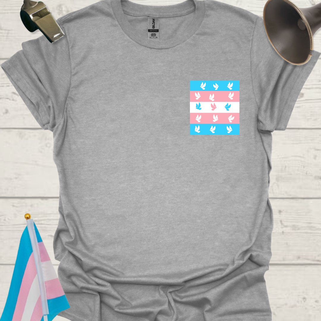 Transgender Flag Pattern, Doves T-Shirt